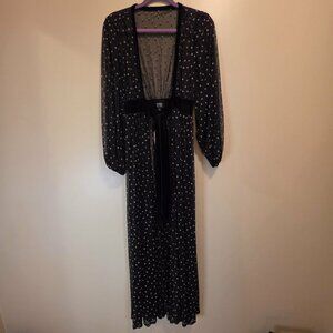 Unique Vintage Black / Pink Hearts Cover Up / Duster S/4